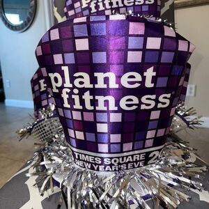 Times Square New Years Eve Planet Fitness Purple Party Hat 2026